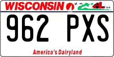WI license plate 962PXS