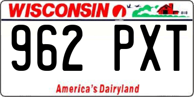 WI license plate 962PXT