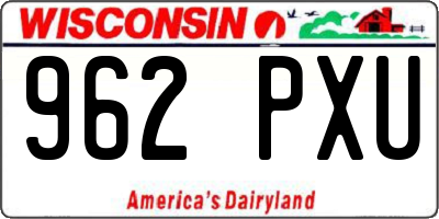 WI license plate 962PXU