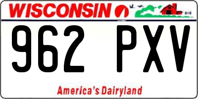 WI license plate 962PXV