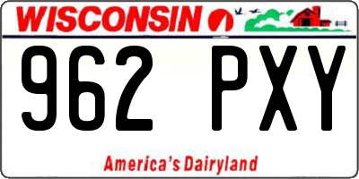 WI license plate 962PXY