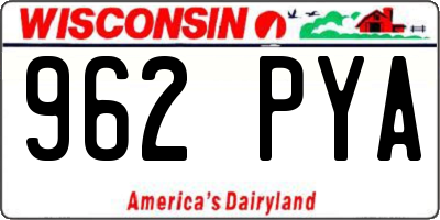 WI license plate 962PYA