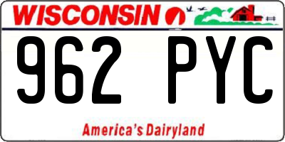 WI license plate 962PYC
