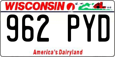 WI license plate 962PYD
