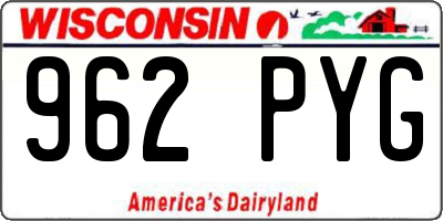 WI license plate 962PYG