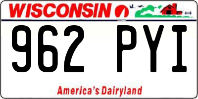 WI license plate 962PYI
