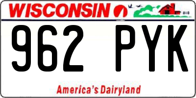 WI license plate 962PYK