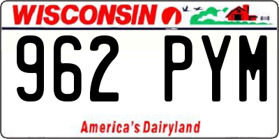 WI license plate 962PYM