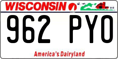 WI license plate 962PYO