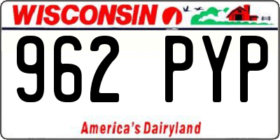 WI license plate 962PYP