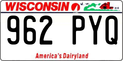 WI license plate 962PYQ