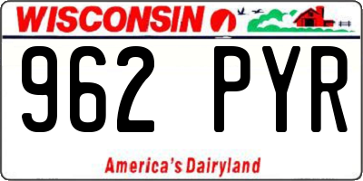 WI license plate 962PYR