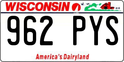 WI license plate 962PYS