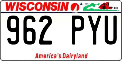 WI license plate 962PYU