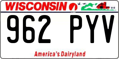 WI license plate 962PYV
