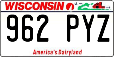 WI license plate 962PYZ