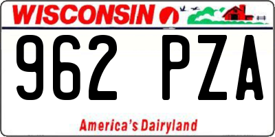 WI license plate 962PZA