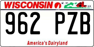 WI license plate 962PZB