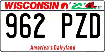WI license plate 962PZD