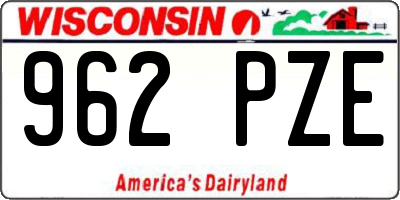WI license plate 962PZE