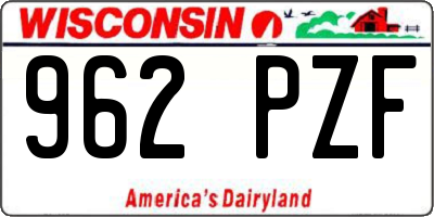 WI license plate 962PZF