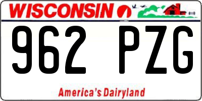 WI license plate 962PZG