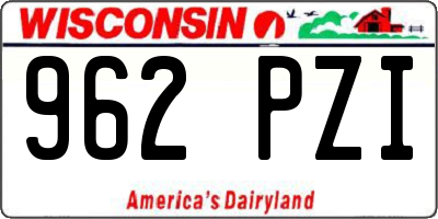 WI license plate 962PZI