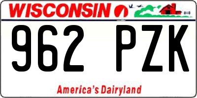 WI license plate 962PZK