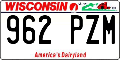 WI license plate 962PZM
