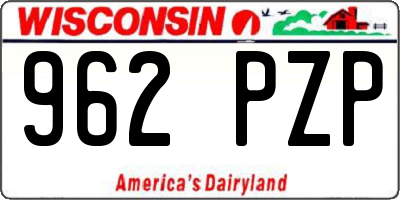 WI license plate 962PZP