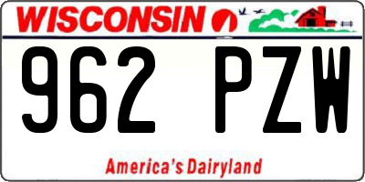 WI license plate 962PZW