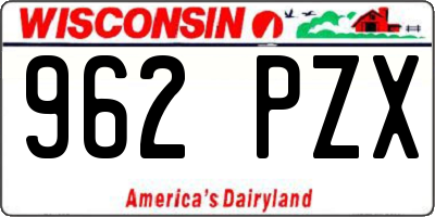 WI license plate 962PZX