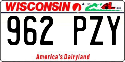 WI license plate 962PZY