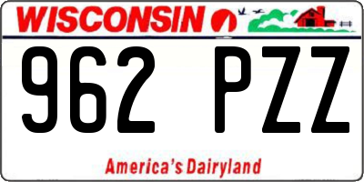 WI license plate 962PZZ