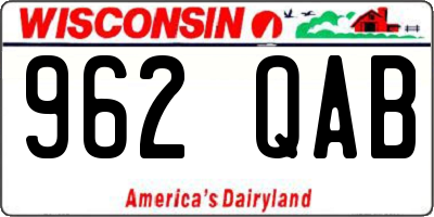 WI license plate 962QAB
