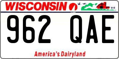 WI license plate 962QAE