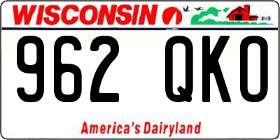 WI license plate 962QKO