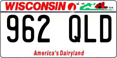 WI license plate 962QLD