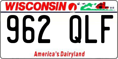 WI license plate 962QLF