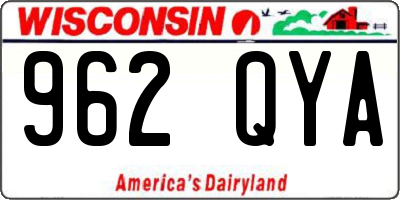 WI license plate 962QYA