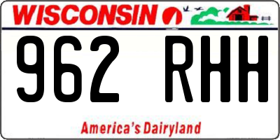 WI license plate 962RHH