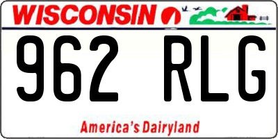WI license plate 962RLG