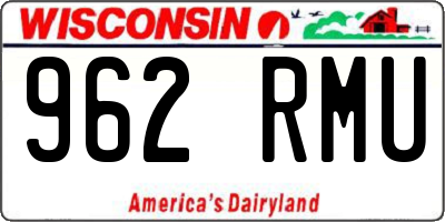 WI license plate 962RMU
