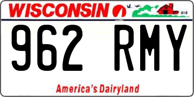 WI license plate 962RMY