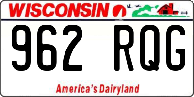 WI license plate 962RQG