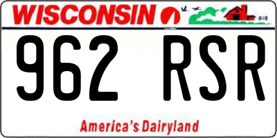 WI license plate 962RSR