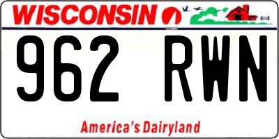 WI license plate 962RWN