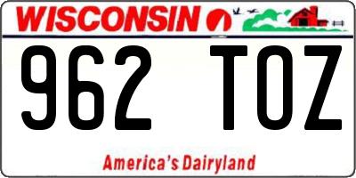 WI license plate 962TOZ