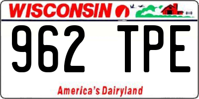 WI license plate 962TPE