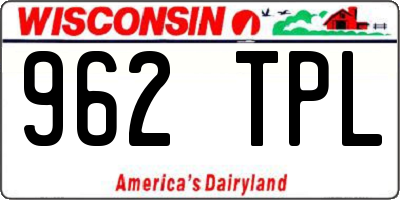 WI license plate 962TPL